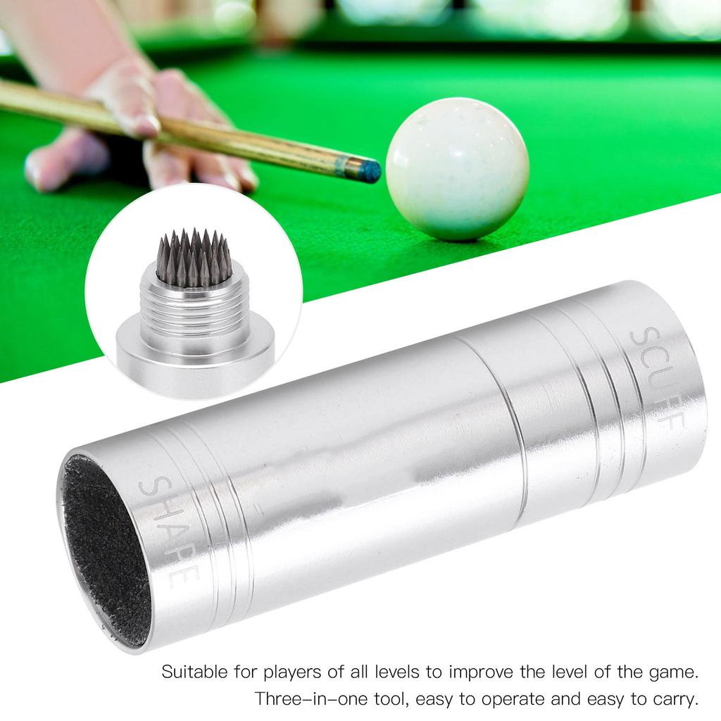 Billiard Cue Tip Alloy Repair Tool 2265 Frosted Needle Punch 3 In 1 Cue Care Tool