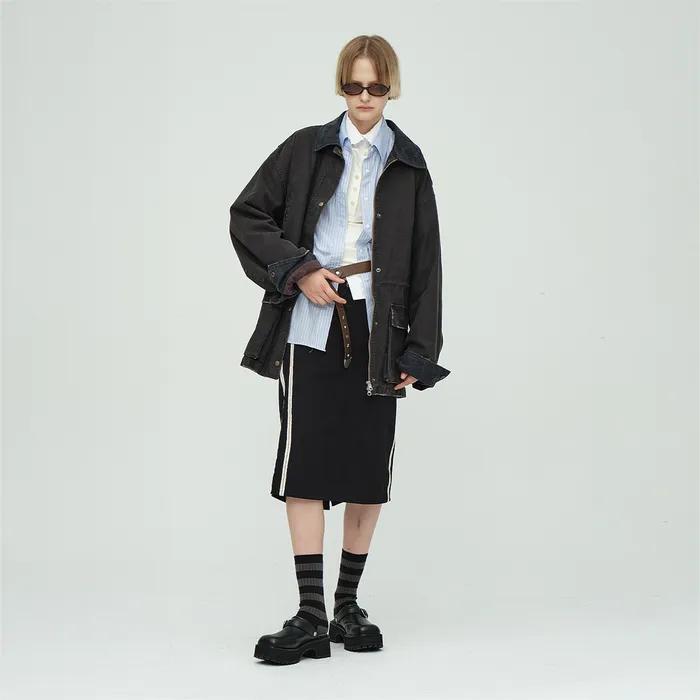 METAL STRIPE SOCKS_black stripe