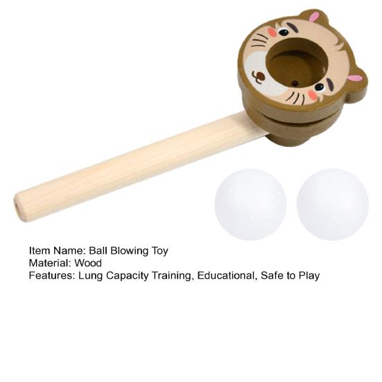 huaqianguhh Kids Floating Ball Blow Toy, Suspension Blowing Wooden Pipe for Lung Capacity Training, Educational Toy Boys Girls