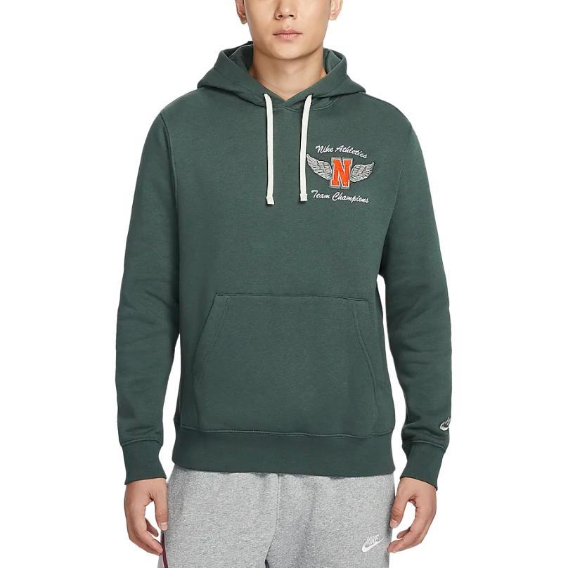 Nike Sportswear Club Comfortable Soft Fleece Lined Pullover Hooded Sweatshirt Men's Vintage Green HQ4952-338
