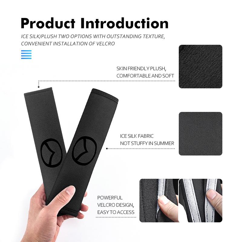 For Mazda Ice Silk Car Seat Belt Shoulder Protector Safety Belt Protector Mat 3 CX3 CX4 CX5 CX7 CX8 CX9 CX30 RX7 Atenza Axela