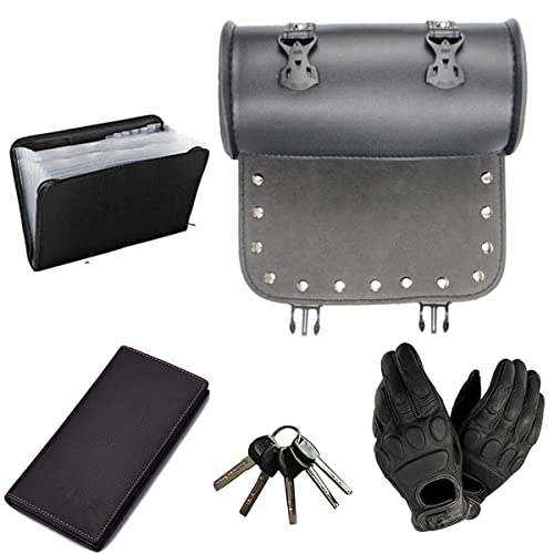 LIKENNY Cyklistická mini brašna na nářadí s cvočky PU kůže Úložná taška na malé předměty Cyklistická taška na kolo Přední taška na řídítka Snadná instalace Univerzální Wat