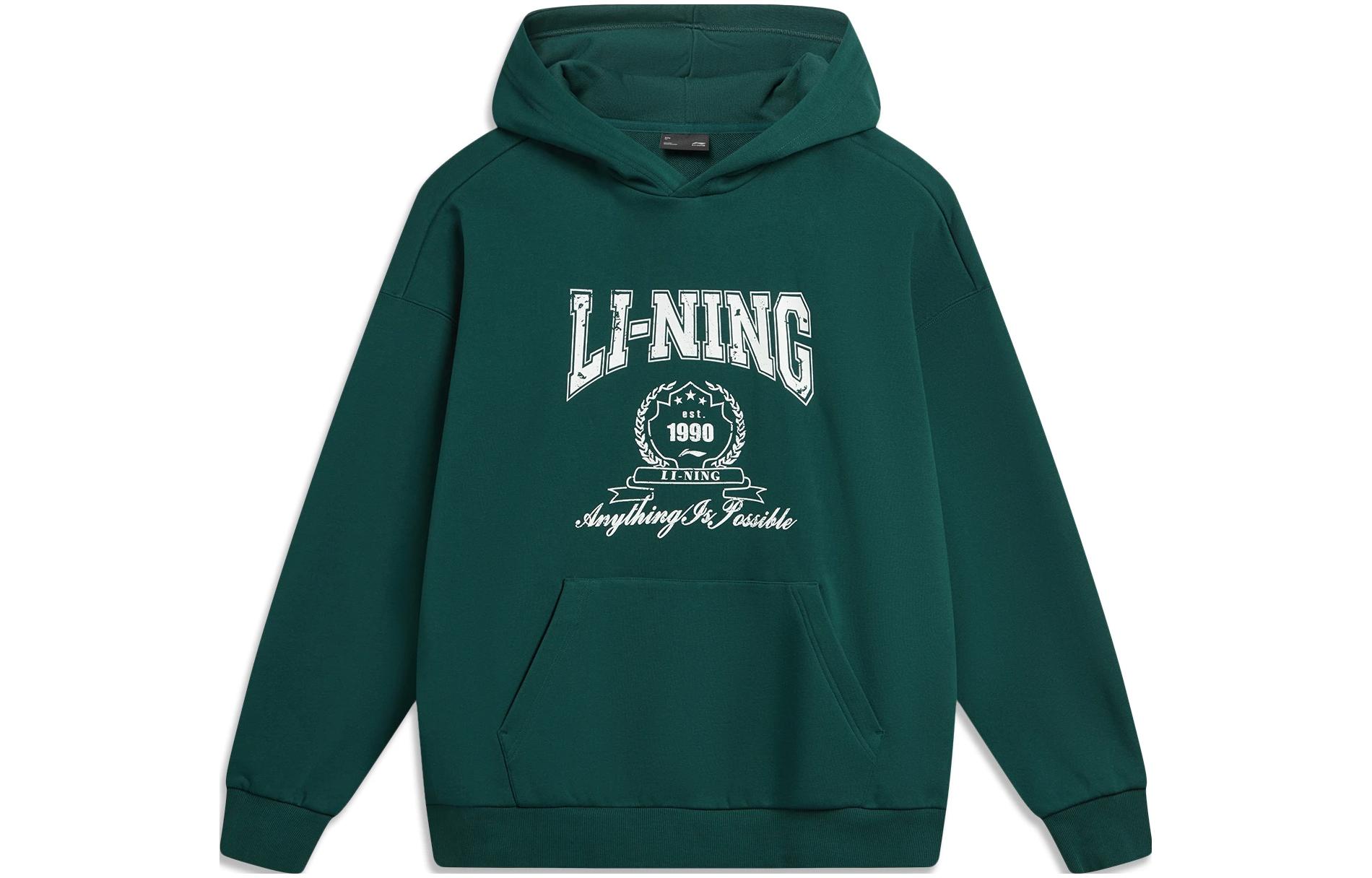 Li Ning Sports Life Collection Sweatshirt Unisex Pine Jasper Green AWDTB43-2 M