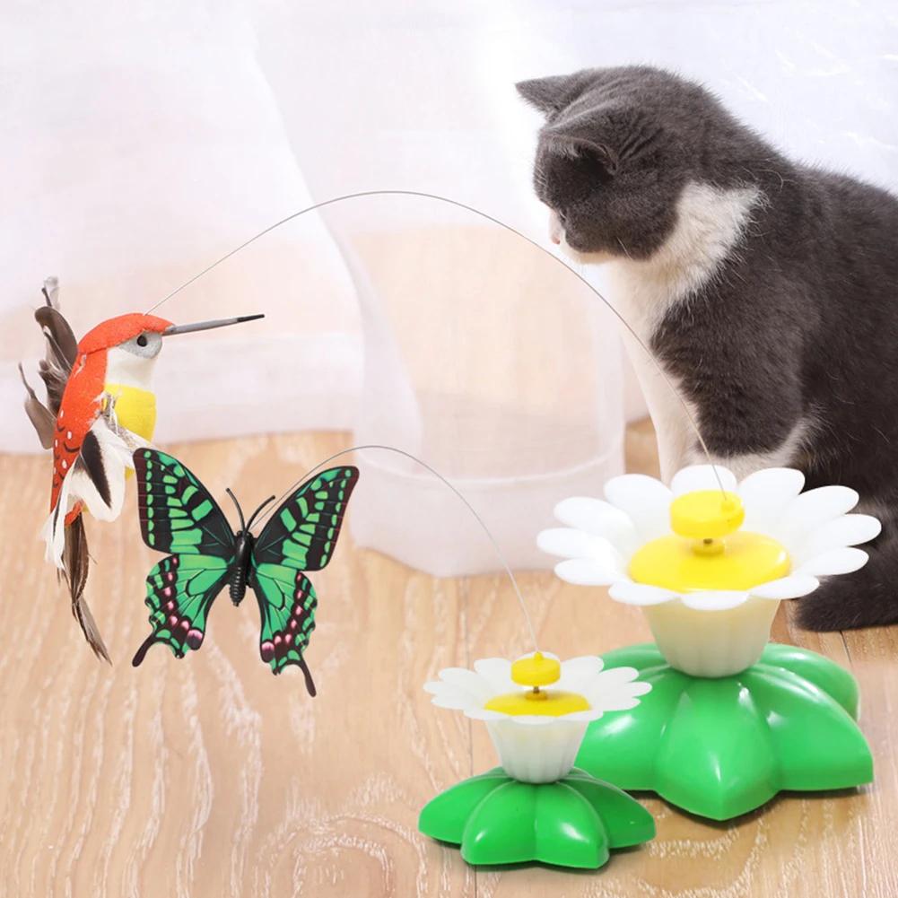 1/2/3PCS Electric Flying Bird Teasing Stick Automatically Spins Around Hummingbird, Cat Self Hi Toy Funny Pet Toys Random Color