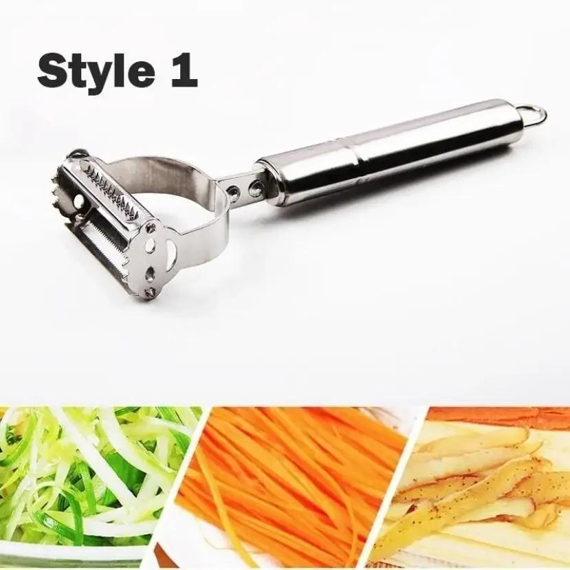 Éplucheur de pommes à deux têtes en acier inoxydable avec visage souriant, éplucheur de fruits, râpe à pommes de terre, gadget de cuisine