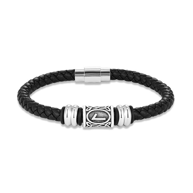 Personalized Norse Viking Runes Amulet Bracelet Leather Wristband With Futhark Rune Bead In Your Choice Viking Jewelry
