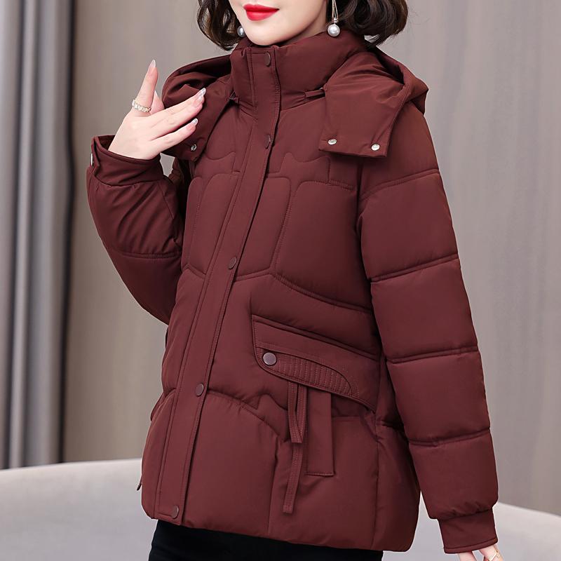 Plus Size XL-5XL Fashion Winter Woman Parkas Hooded Thick Warm Jacket Loose Middle Age Women's Coats