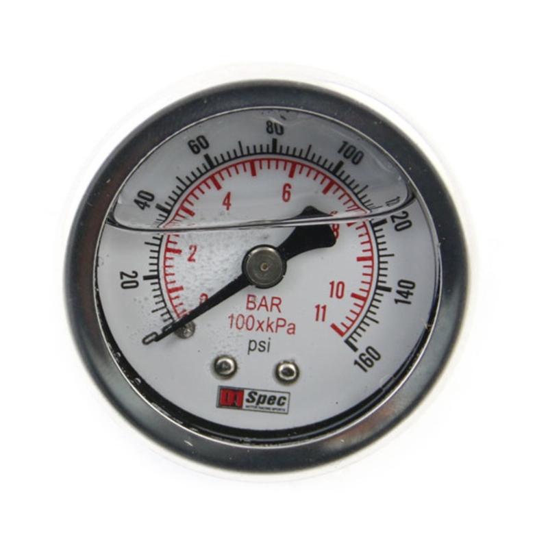 Universal 1/8Npt Fuel Pressure Gauge Liquid Filled Polished-Case 0-160Psi And Adaptor Kit For Car Fuel Injection Systems