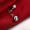 925 Silver 8/10mm Round Smooth Solid Bead Ball Stud Earrings For Women Wedding Engagement Party Jewelry
