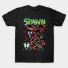 Men Black Print T-shirt Spawn No-Cut Transfer Paper Print Cotton Tshirt