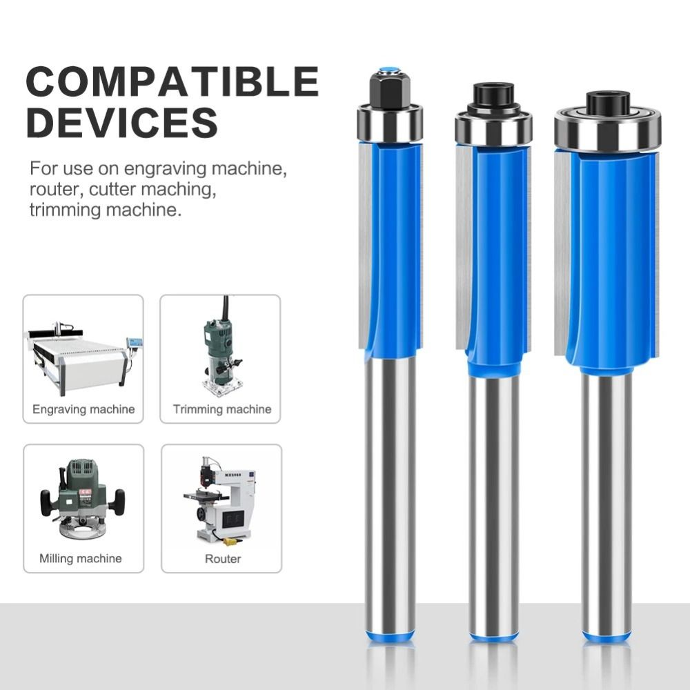 With Bearing Flush Trim Bit Tungsten Carbide Router Bit New Woodworking Tools