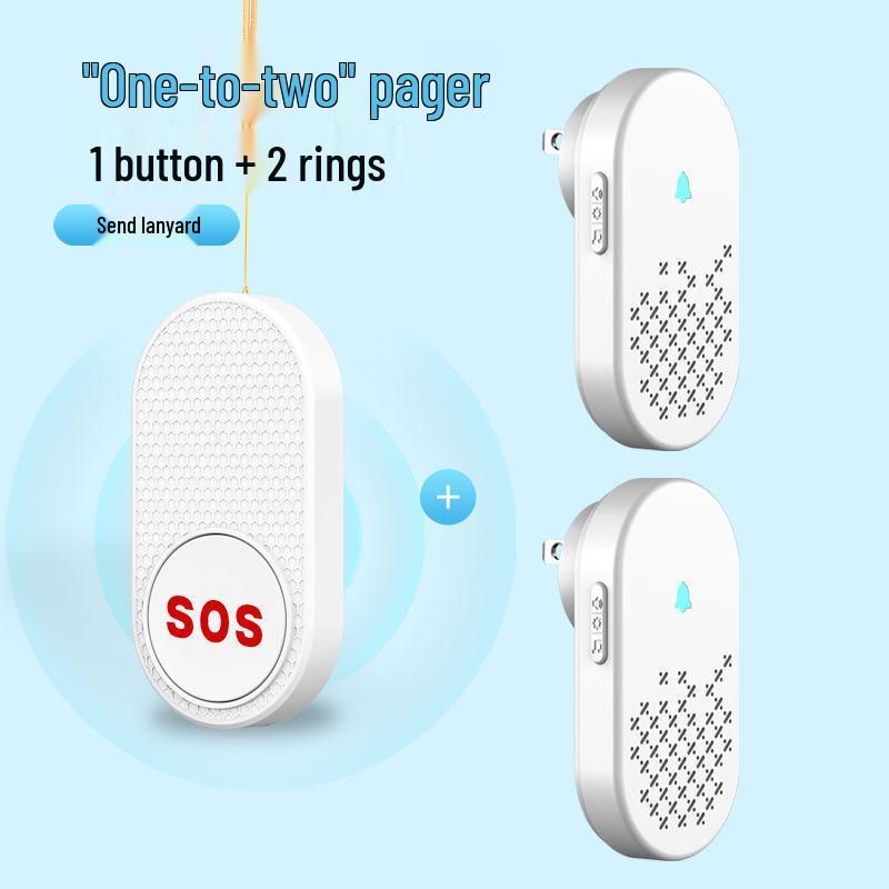 Wireless Long-Distance Smart Doorbell for Home & Office - One-to-Two Remote Control with Adjustable Volume for Elderly Assistance