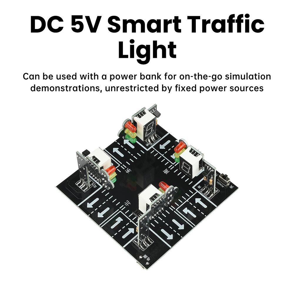 Intelligente Ampel Elektronisches DIY-Kit mit LED-Anzeige Micro-USB-Schnittstelle für Elektronik-Lötpraxis Lernspielzeug