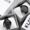 KLON UNSICHTBAR UNIVERSALFORMEN SCHWARZE EDITION 38mm (Rechteck x Dreieck) Paar Uhren mit skelettiertem transparentem Zifferblatt für Herren und Damen, schlichtes Design mit