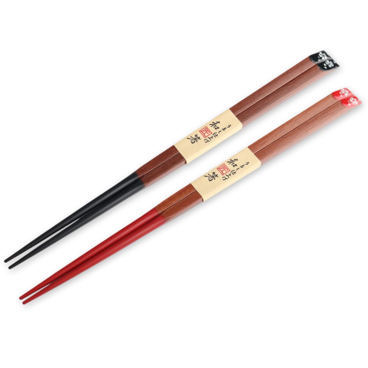 

Wooden Chopsticks Pair Square Cherry Blossom Current Model J-kitchens Set, Ten-Kesuge Design, 23cm,