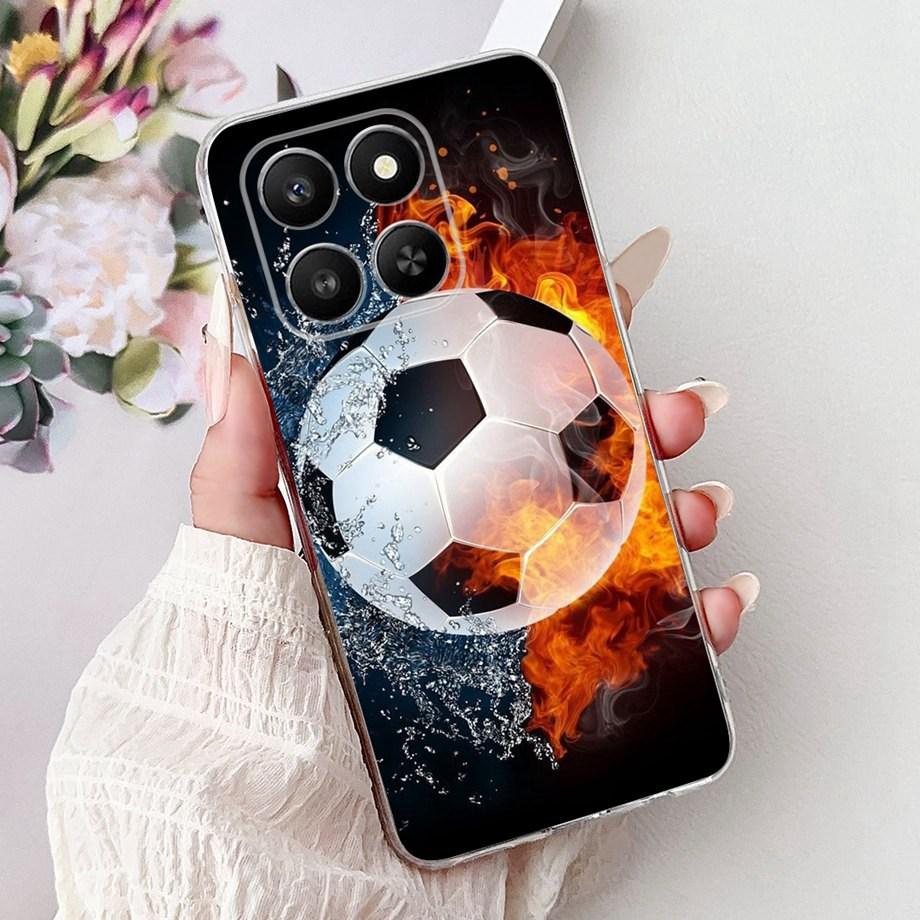 Weiche dünne transparente Silikonhülle für Huawei Honor 400 Smart Funda Honor X7D Katze Rose Blume Drache Mode Stoßfester Stoßfänger