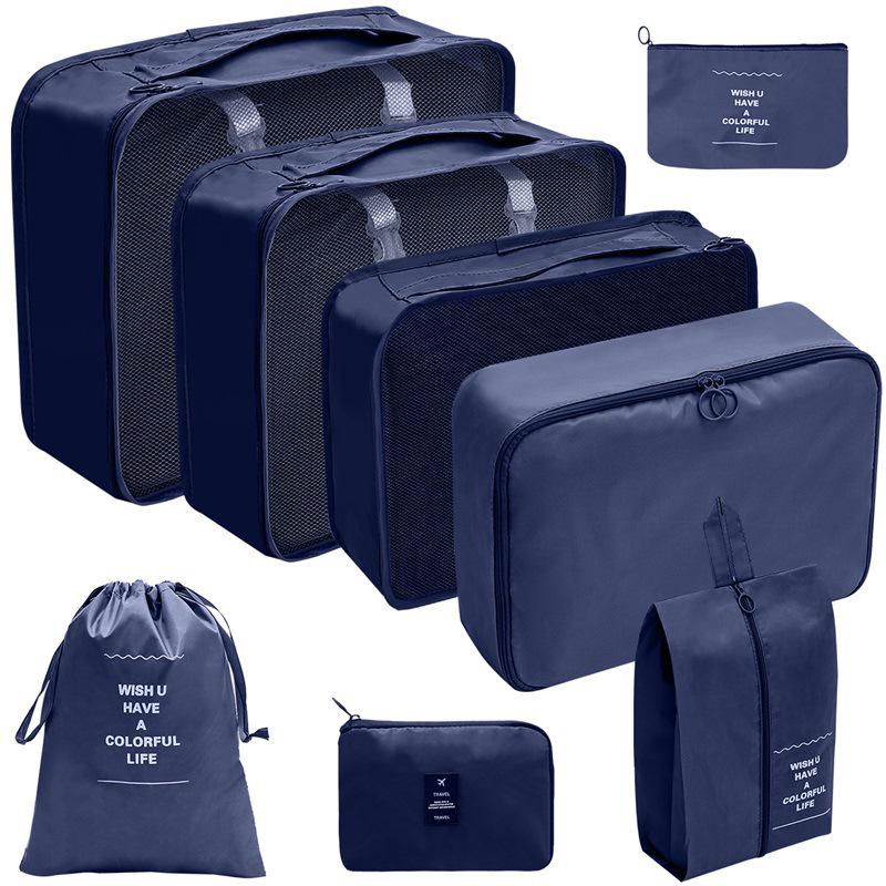 Travel Storage Set: Foldable Toiletry, Makeup, Clothes, Shoes, Digital Accessories, and Drawstring Luggage Bags.