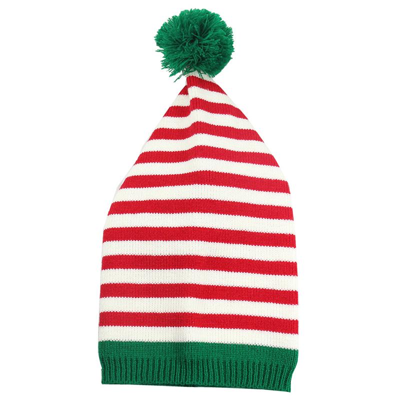Adult Christmas Santa Hats Knitted Striped Beanie Soft Warm Winter Caps For Women Men Streetwear Clothing Accessory