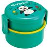 Panda Patinador Kopanda Bento Caixa Redonda para Bolas de Arroz com 500ml Made in Box, Antibacteriano, Duas Camadas, Garfo, Capacidade, Japão, Micro-ondas, ONWR1AG-A