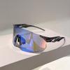 Rimless Oversized Goggle Men  New Wrapped Round Mirror Sports Sunglasses Trendy Outdoor Cycling Protective Shades