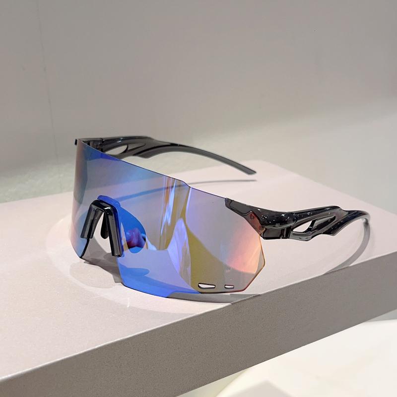 Rimless Oversized Goggle Men New Wrapped Round Mirror Sports Sunglasses Trendy Outdoor Cycling Protective Shades