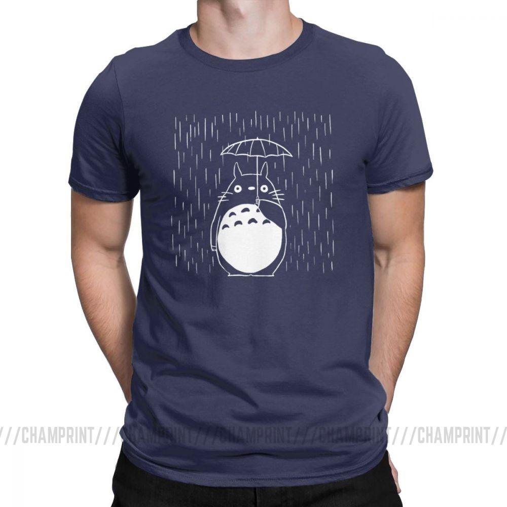Rainy Day Men S T Shirt Japan Anime My Neighbour Totoro Funny Tees Short Sleeve Round