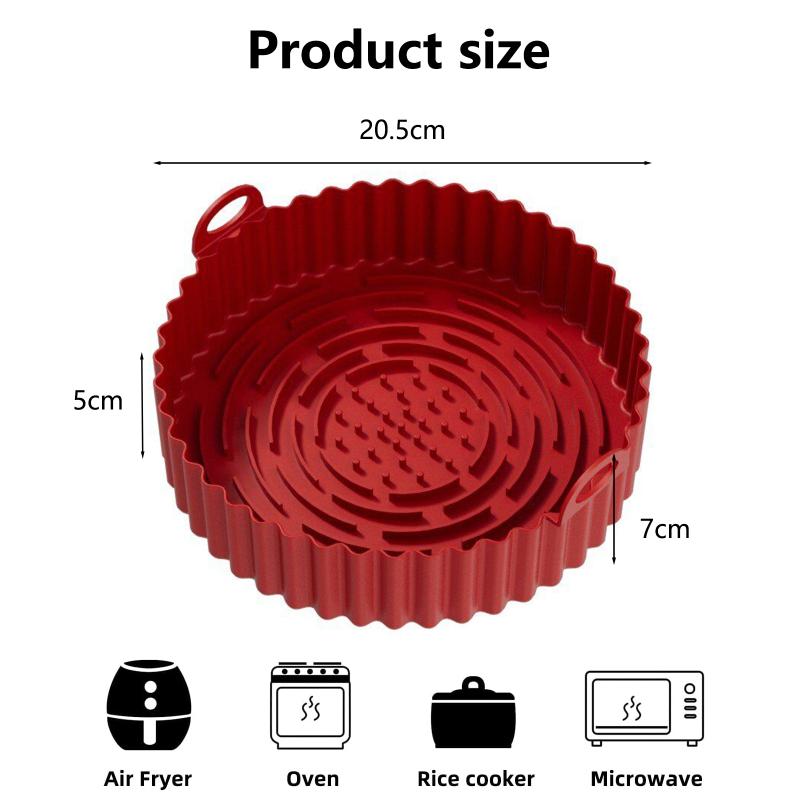 3pcs/2pcs Air Fryer Silicone Pot Reusable Non-stick High Temperature Resistant Air Fryer Liner