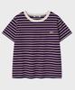 FALLETT Striped Slim Fit Short Sleeve T-Shirt Navy