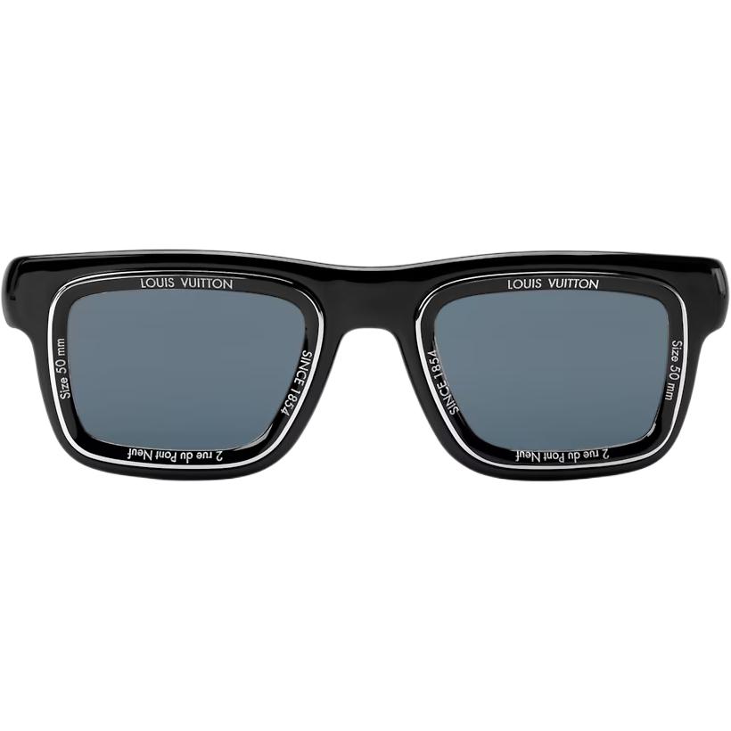 

Louis Vuitton Square Sunglasses With Logo Men sunglasses Black Z3144U F,Black