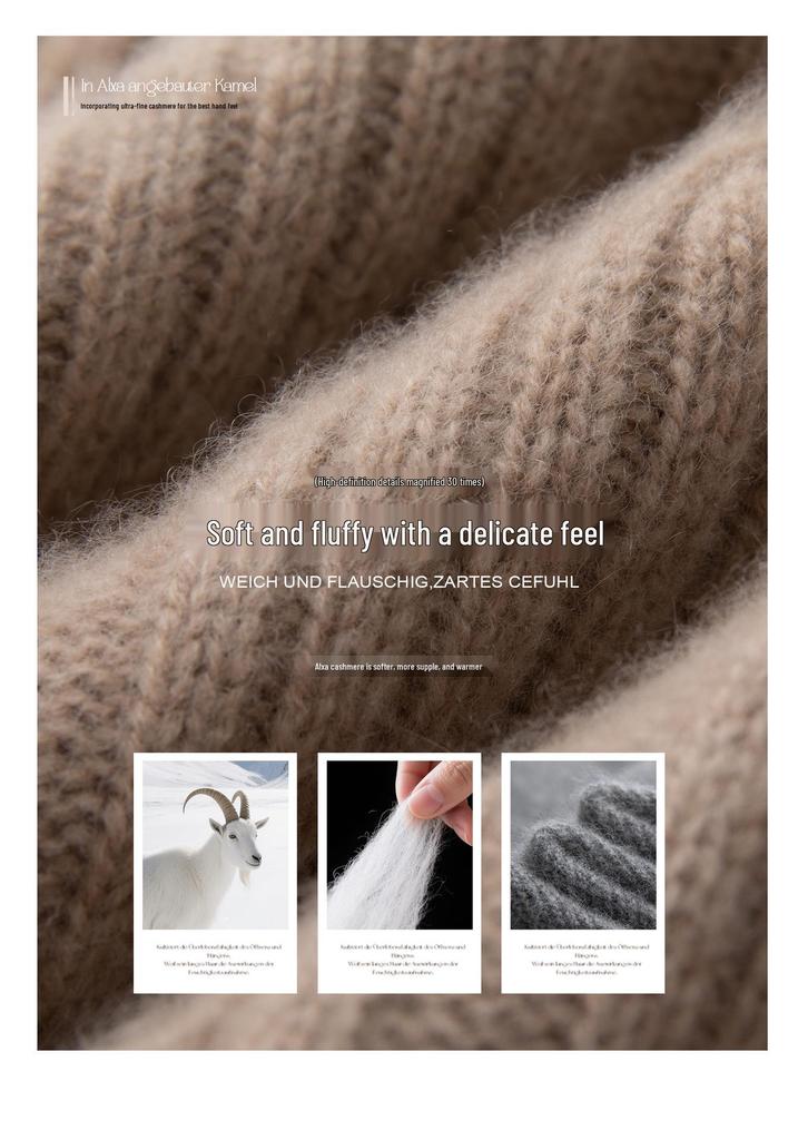 Cozy Oversized Jacquard Cashmere Sweater for Autumn & Winter