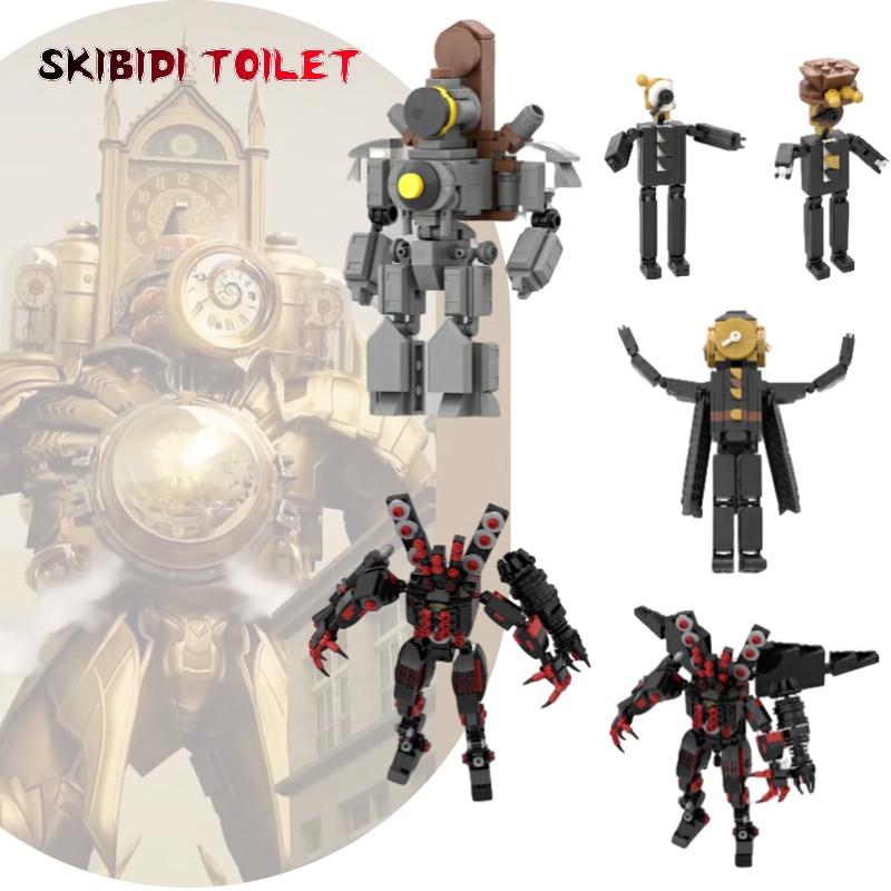 Moc Skibidi Toilet Clock Man Vs Surveillance Man Building Brick Toy Abs Plastic Diy 200-400 Pieces