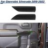 Carbon Fiber Front Inner Door Panel Trim Cover For Chevy Silverado Sierra 19-22
