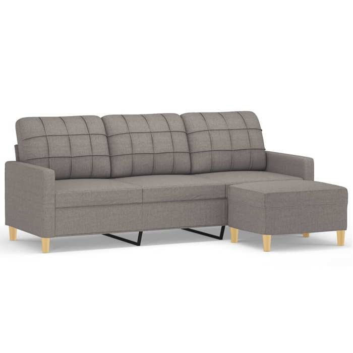 VidaXL 3-seater Sofa with Footrest Taupe 180 Cm Fabric, Sofa, Sofa with Footrest, Three-seater Sofa, Sofa 3201008