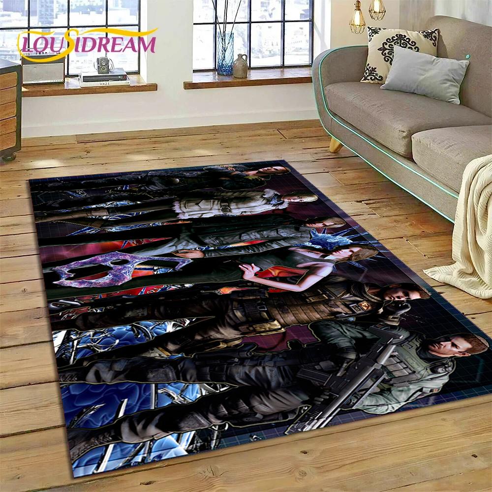 3D Lastest Horro Games R-Resident Evil Rug Carpet for Living Room Bedroom Home Decor,Non-slip Decoration for Sofa Doormat Gifts