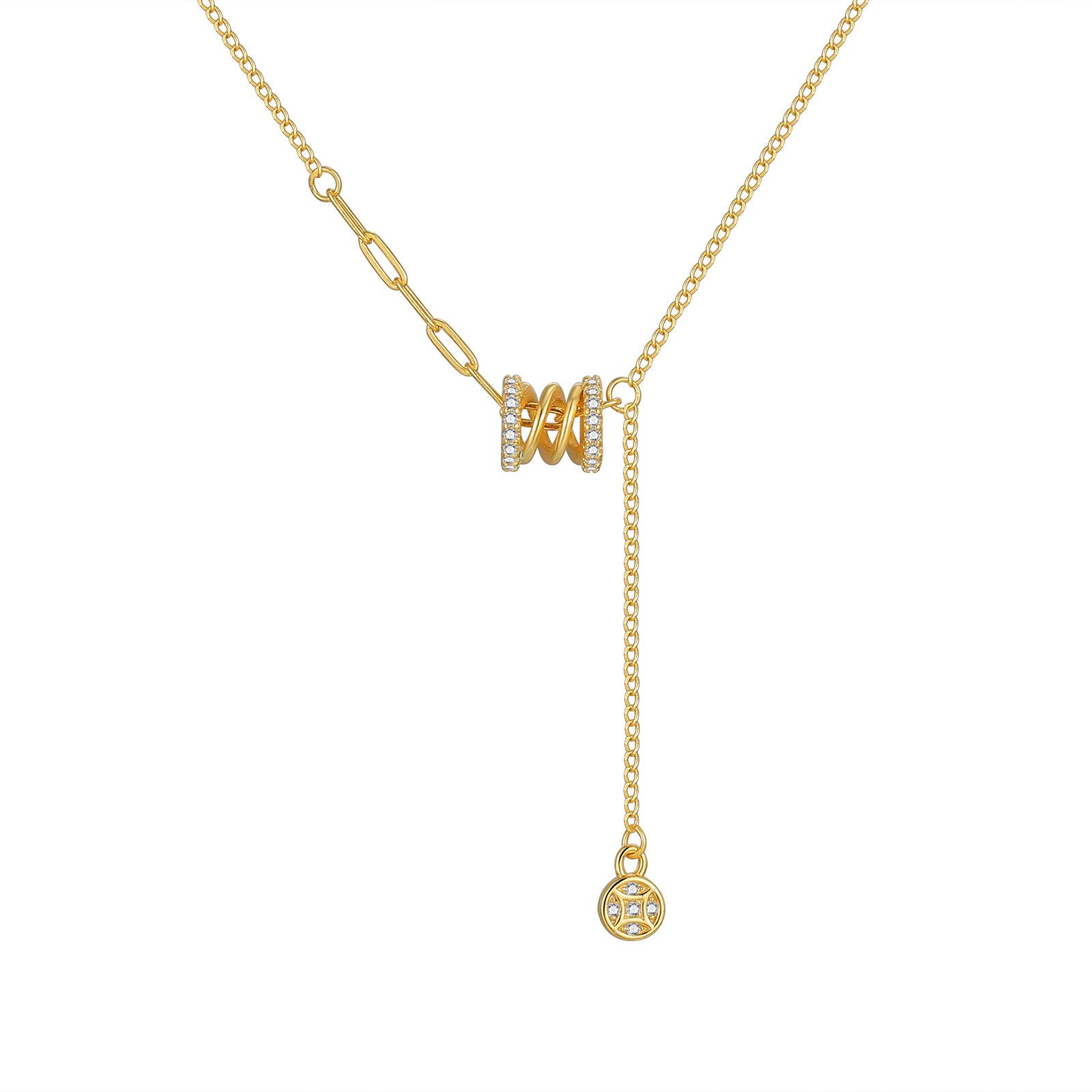 

S925 Серебряный рис Тонкое ожерелье с кисточками Персонализированная ключичная цепочка с бриллиантами Темпераментная мода Геометрическая нишевая бижутерия для женщин 925 Silver