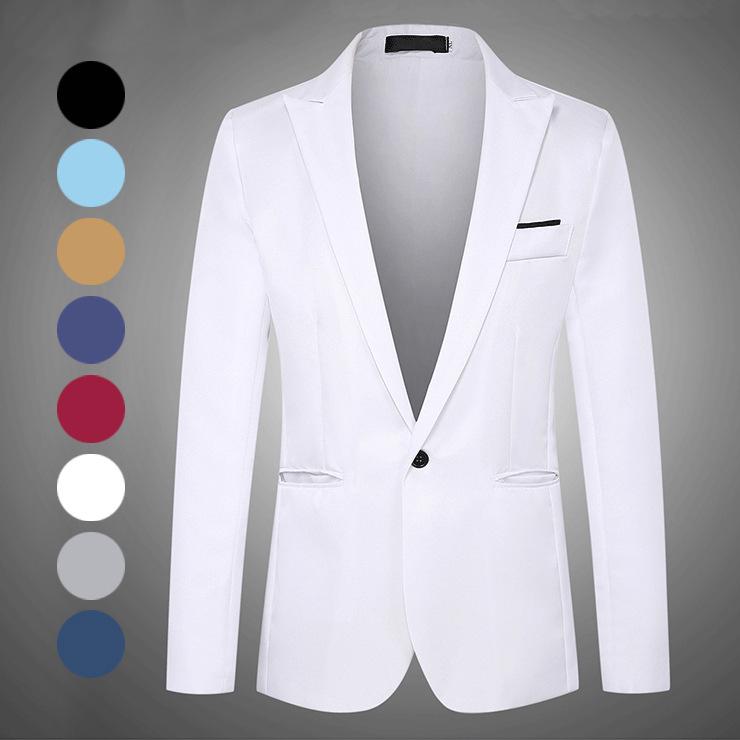 Men's Slim Fit Casual Blazer: One-Button Fashion Business Suit Jacket