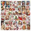 Christmas Seal 53-piece Set Sticker Glitter Decoration Cute Cartoon Cat Tree Snowman Elk Waterproof Santa Claus DIY Car Water Bottle Travel Case Bike