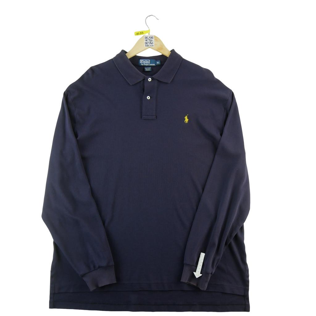 Seconde vie - Polo manches longues Homme  Marine - Bon état