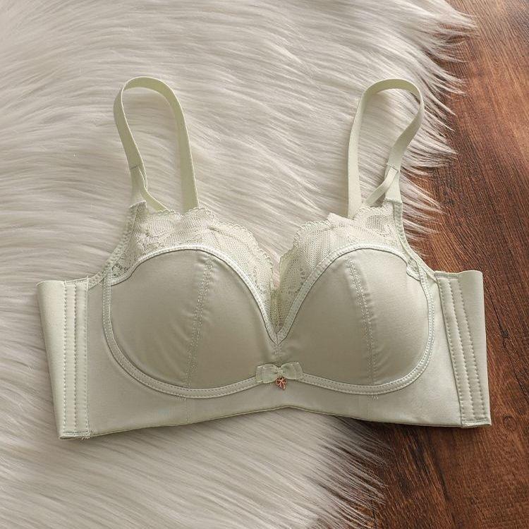 Underwear Women's Small Breasts Gather and Show Large Breasts, Anti-sagging Adjustment Type, No Steel Ring, Sexy Lace Bra Summer