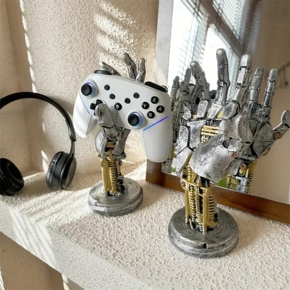 Resin Robot Hand Sculpture Mechanical Hand Desktop Holder Creative Gamepad Holder