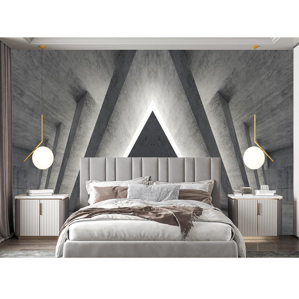 Retro Nostalgic Wall Mural Geometric Abstract Art Gray 3d Wallpaper Living Room Bedroom Mural Home Decoration