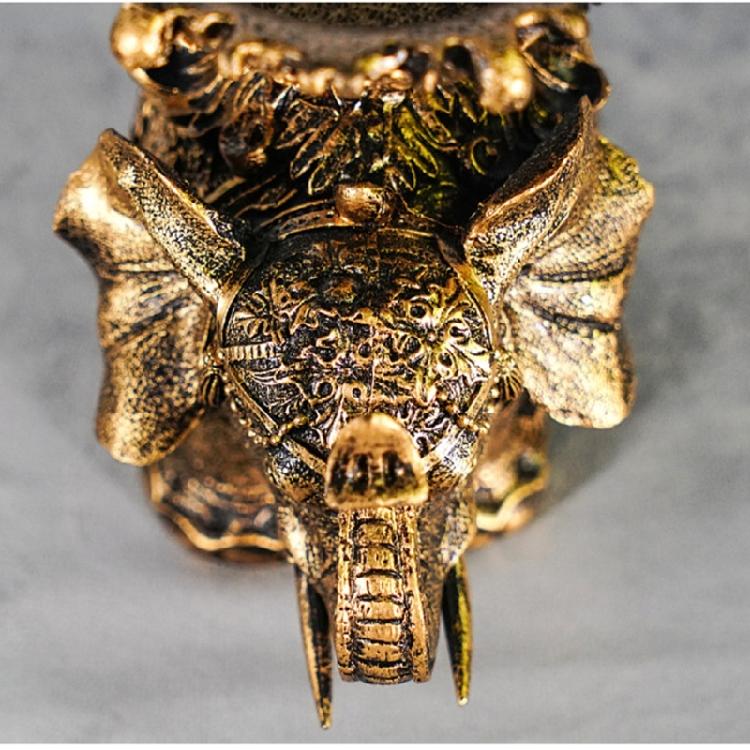 Porta-velas Elefante da Sorte Riqueza Estátua de Resinas Animais Castiçais para Velas Tealight