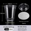 Disposable PET Plastic Cup with Lid - 98mm Caliber for Milk Tea, Coffee, Lemon Tea, or Iced Drinks