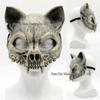 Maschera Animale in Schiuma PU Teschio Gatto di Halloween per Mardi Gras e Carnevale
