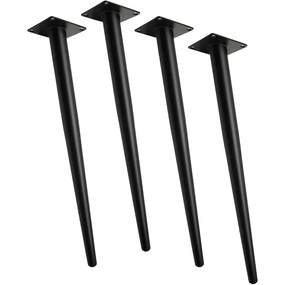Robuste konische Metall-Tischbeine – 28 Zoll matt-schwarzes Eisenset für Esstisch, Couchtisch, Schreibtisch