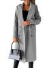 Women's Spring 2025 Versatile Woolen Double-Breasted Long Sleeve Coat with Welt Pockets