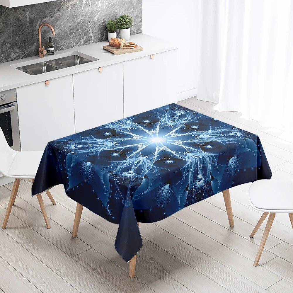 Waterproof Mandala Printed Tablecloth Wedding Party Restaurant Decoration Rectangle  Kitchen Table