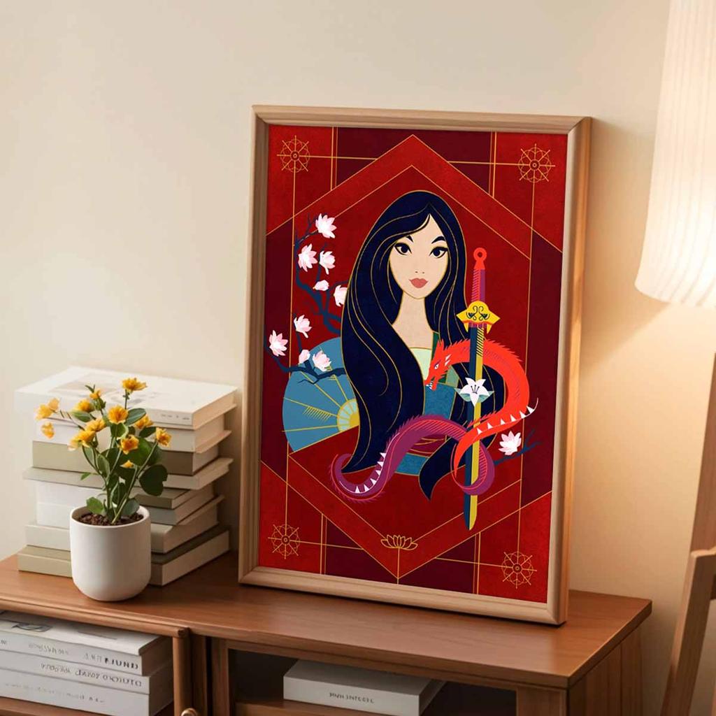 Full Round Diamond Painting Princess Hua Mulan Art Rhinestone Picture Mosaic DIY 5D Cross Stitch Embroidery Home Decoration