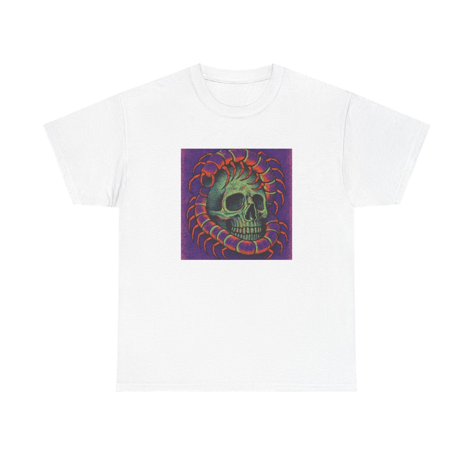 

Unisex Adult T Shirt Death Metal Centipede Skull Gift S разноцветный