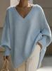 Women's Mid-Length V-Neck Long Sleeve Solid Color Knit Sweater, 2026 Collection